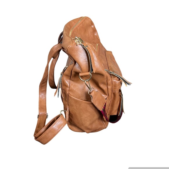 Unbranded Faux Leather Removable Hand Strap Boho Backpack Bag EUC OS main image 6